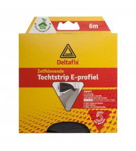 TOCHTSTRIP ZELFKLEVEND E-PROFIEL EPDM ZWART 6 M X 9 MM X 4 MM