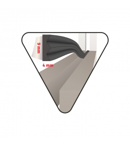 TOCHTSTRIP ZELFKLEVEND E-PROFIEL EPDM ZWART 6 M X 9 MM X 4 MM