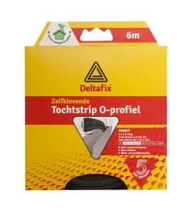 TOCHTSTRIP ZELFKLEVEND O-PROFIEL EPDM ZWART 6 M X 9 MM X 6 MM