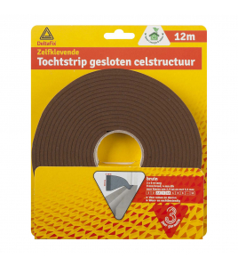 TOCHTSTRIP ZELFKLEVEND GESLOTEN CELSTRUCTUUR BRUIN 12 M X 9 MM X 4 MM
