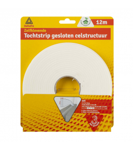 TOCHTSTRIP ZELFKLEVEND GESLOTEN CELSTRUCTUUR WIT 12 M X 9 MM X 4 MM