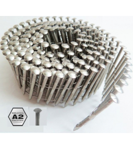 ROLNAGELS 2,8 X 55 RVS RING 250 STUKS