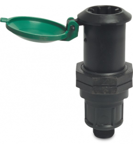 KOGELAFSLUITER PP 3/4&quot; BUITENDRAAD ZWART/GROEN