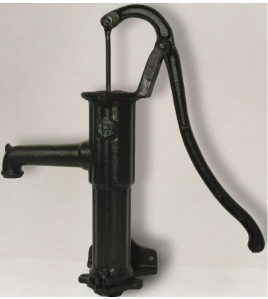 ZWENGELPOMP MET WANDFLENS, GROEN