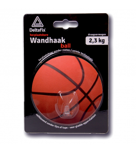 WANDHAAK VOOR HANDDOEK ZELFKLEVEND HERPLAATSBAAR BASKETBAL 100MM ROND MAX. 2,3KG
