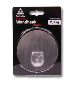 WANDHAAK VOOR HANDDOEK ZELFKLEVEND HERPLAATSBAAR ZILVER 100MM ROND MAX. 2,3KG