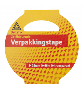 VERPAKKINGSTAPE ZELKLEVEND PP IN HULS TRANSPARANT 66 M X 25 MM VERPAKKINGSTAPE ZELKLEVEND PP IN HULS TRANSPARANT 66 M X 25 MM