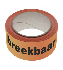 VERPAKKINGSTAPE ZELKLEVEND PVC PROFI MET OPSCHRIFT: BREEKBAAR ORANJE 66 M X 50 MM VERPAKKINGSTAPE ZELKLEVEND PVC PROFI MET OPSCHRIFT: BREEKBAAR ORANJE 66 M X 50 MM