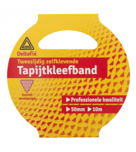 BEVESTIGINGSTAPE DUBBELZIJDIG ZELFKLEVEND TAPIJTTAPE TEXTIEL VERSTEVIGD PROFI 10 M X 50 MM