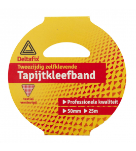 BEVESTIGINGSTAPE DUBBELZIJDIG ZELFKLEVEND TAPIJTTAPE TEXTIEL VERSTEVIGD PROFI 25 M X 50 MM