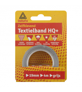 DUCTTAPE ZELFKLEVEND TEXTIELBAND HQ+ GRIJS 4 M X 19 MM DUCTTAPE ZELFKLEVEND TEXTIELBAND HQ+ GRIJS 4 M X 19 MM
