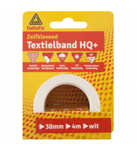 DUCTTAPE ZELFKLEVEND TEXTIELBAND HQ+ WIT 4 M X 38 MM DUCTTAPE ZELFKLEVEND TEXTIELBAND HQ+ WIT 4 M X 38 MM