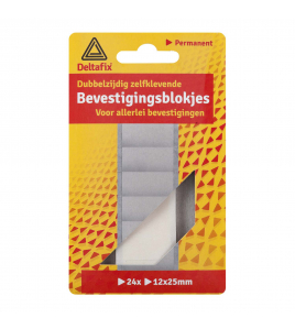 BEVESTIGINGSTAPE DUBBELZIJDIG ZELFKLEVEND BLOKJES WIT 25 MM X 12 MM X 1.0MM