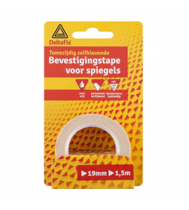 BEVESTIGINGSTAPE DUBBELZIJDIG ZELFKLEVEND ZUURVRIJ VOOR SPIEGELS WIT 1.5 M X 19 MM X 1.0MM