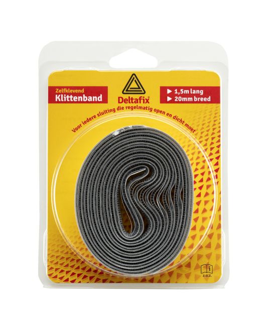 KLITTENBAND ZELFKLEVEND KLEINE ROL HAAKJES EN LUSJES GRIJS 1.5M X 20 MM KLITTENBAND ZELFKLEVEND KLEINE ROL HAAKJES EN LUSJES GRIJS 1.5M X 20 MM