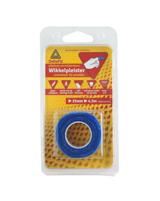 WIKKELPLEISTER ZELFFUSEREND BLAUW 4.50M X 25 MM
