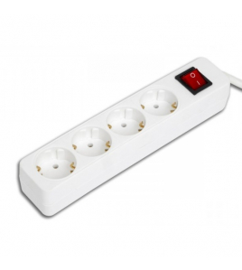 STEKKERDOOS 4 WEG+SCHAK+RA+1,5M WIT