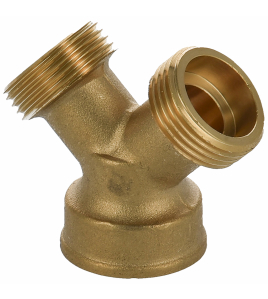 SV DRAAD Y-STUK 3/4&quot;MX3/4&quot;FX3/4&quot;M MESSING