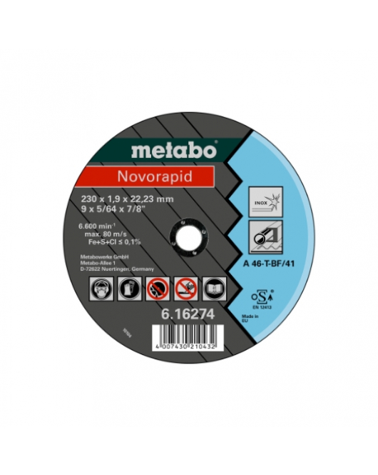 METABO NOVORAPID 230X1,9X22,23 INOX