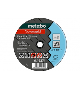 METABO NOVORAPID 230X1,9X22,23 INOX