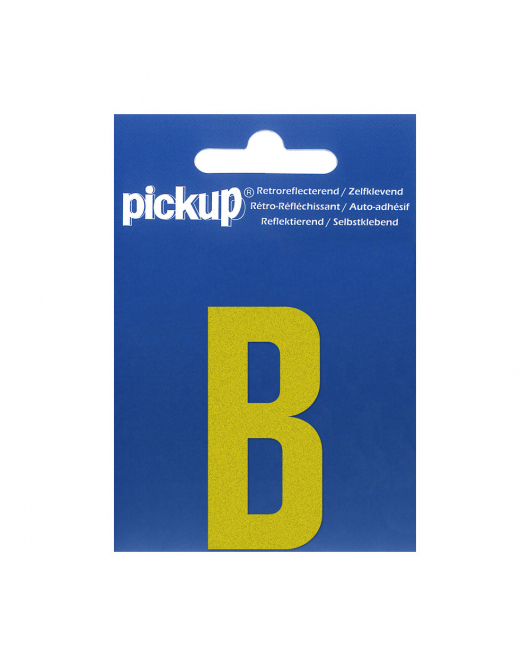 PLAKLETTER REFLECTEREND GEEL 60 MM B