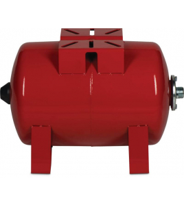 HYDROFOORKETEL STAAL POEDERCOATING 1&quot; BUITENDRAAD 10BAR ROOD 60LTR TYPE HORIZONTAAL