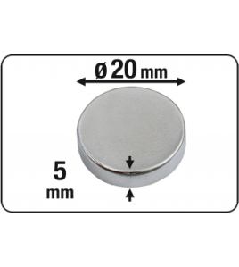MAGNEET NEODYM ROND 20X5 2ST 11.0KG