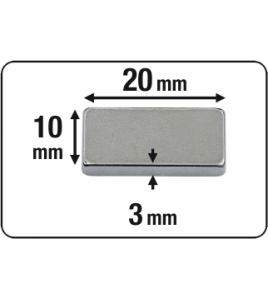 MAGNEET NEODYM SQ.20X10X3 6ST 4.0KG