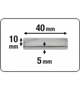 MAGNEET NEODYM SQ.40X10X5 2ST 18KG