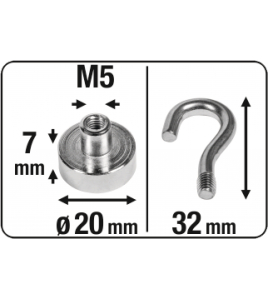 MAGNEET NEODYM HAAK D20 11KG