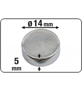 MAGNEET NEODYM ROND 14X5 5ST 6.0KG