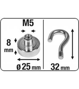 MAGNEET NEODYM HAAK D25 21KG
