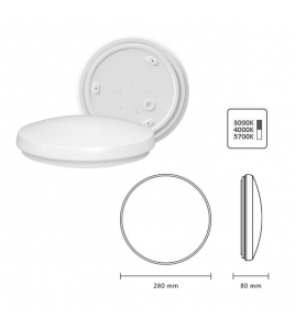 LEDPLAFONNIERE 3/4/6K D280 IP64 12W