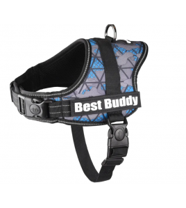 HARNAS BEST BUDDY PLUTO BLAUW CAMOUFLAGE GRID M 60-80CM 38MM
