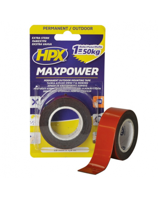 HPX MAX POWER OUTDOOR BEVESTIGINGSTAPE - ZWART 25MM X 1,5M