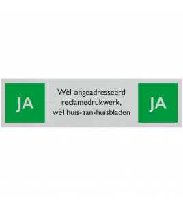 BORD ALULOOK JA JA RECLAMEDRUKWERK 165X44 MM ZELFKLEVEND