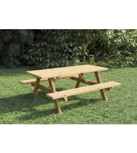 PICKNICKTAFEL 74X180 MET OPKLAPBANK