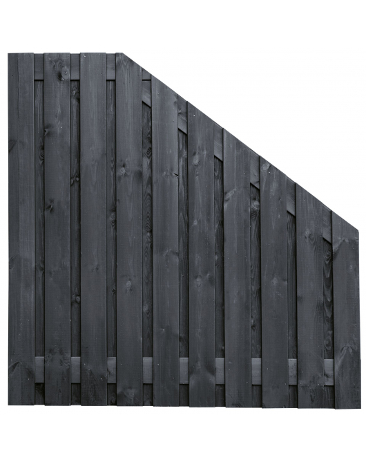 TUINSCHERM DE VILT 180X180/90CM AFLOPEND ZWART 21 PLANKS