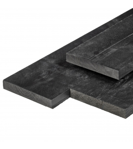 PLANK RUSTIEK ZWART 2X20X400CM FIJN BEZAAGD