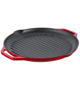 GEEMAILLEERDE GIETIJZEREN GRILLPAN ROOD