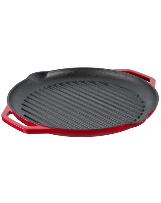 GEEMAILLEERDE GIETIJZEREN GRILLPAN ROOD