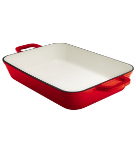 GEEMAILLEERDE GIETIJZEREN BRAADSLEDE - 3,2 LTR.ROOD