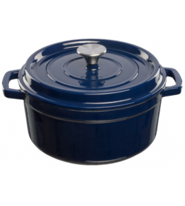 GEEMAILLEERDE GIETIJZEREN BRAADPAN - 3,5 LTR. BLAUW