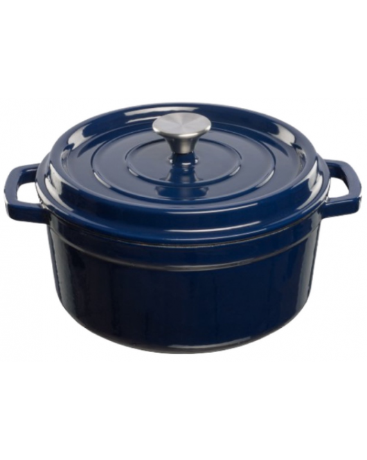 GEEMAILLEERDE GIETIJZEREN BRAADPAN - 3,5 LTR. BLAUW