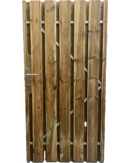 TUINPOORT GEIMPREGNEERD GRENEN 150X180CM STALEN FRAME INCL RVS BESLAG