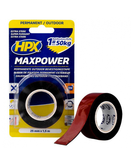 HPX MAX POWER TAPE 19MM X 5M 9+1 GRATIS + COUNTER DISPLAY