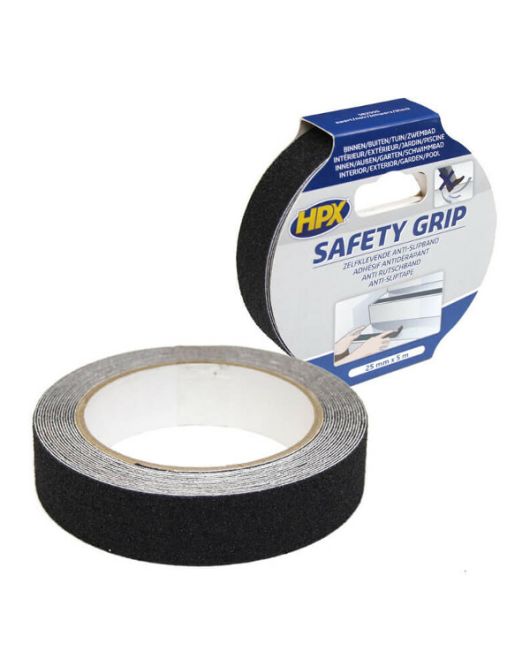 HPX ANTI-SLIP TAPE - ZWART 25MM X 5M