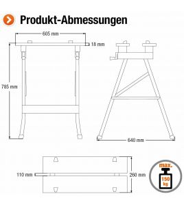 WERKBANK / SPANBANK MAX 100KG