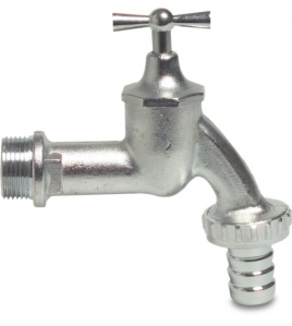 WARTELKRAAN MESSING MAT VERCHROOMD 1/2&quot; X 12 MM BUITENDRAAD X SLANGTULE 8BAR TYPE F