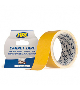 HPX DUBBELZIJDIGE TAPIJTTAPE - WIT 50MM X 5M